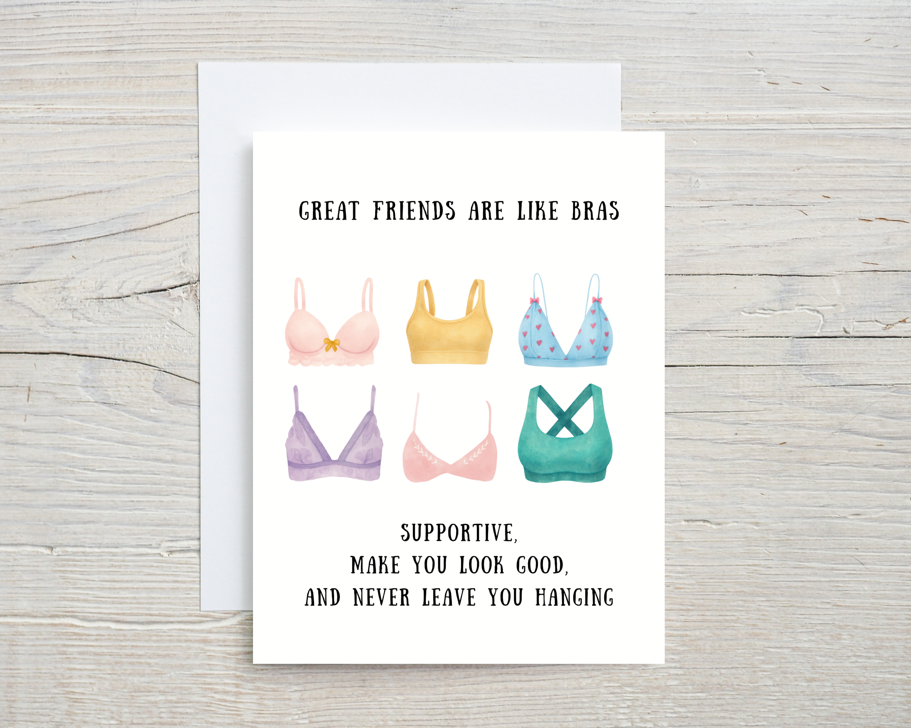 Birthday Card - Great Friends Are Like Bras