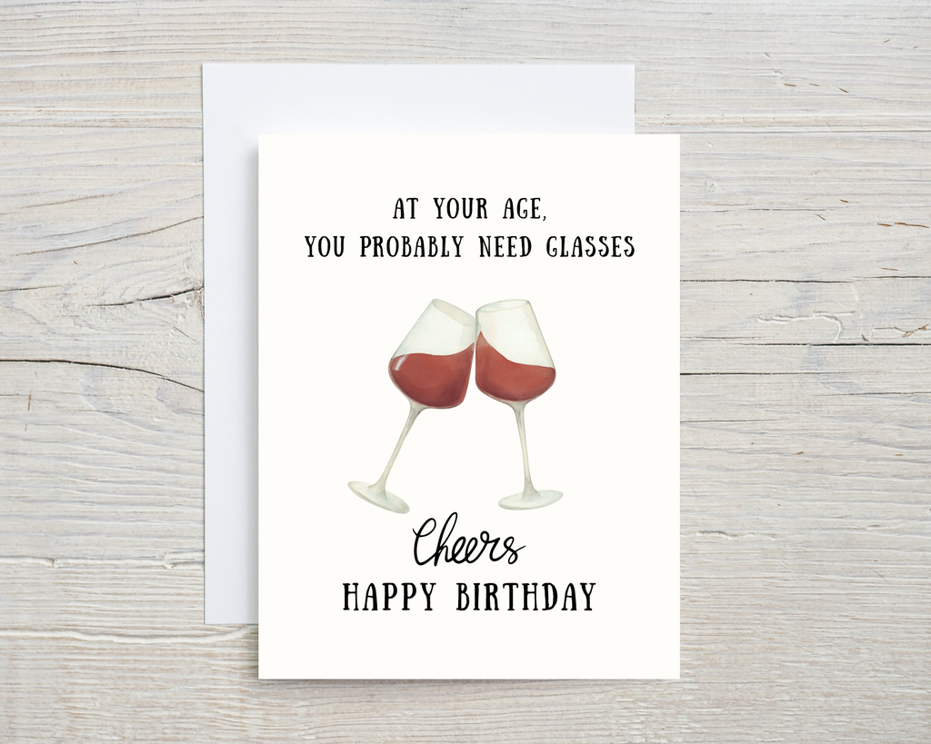 Birthday Card - Wine Glasses