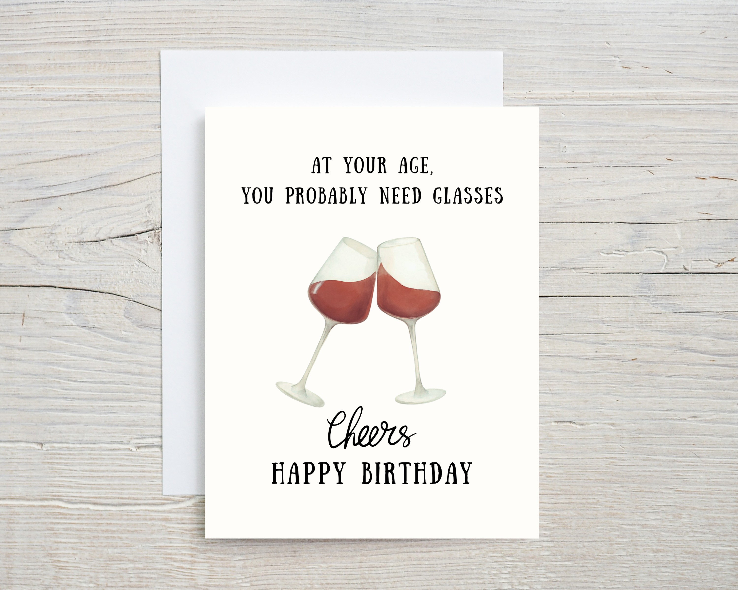 Birthday Card - Wine Glasses