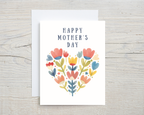 Mother's Day Card - Floral Heart