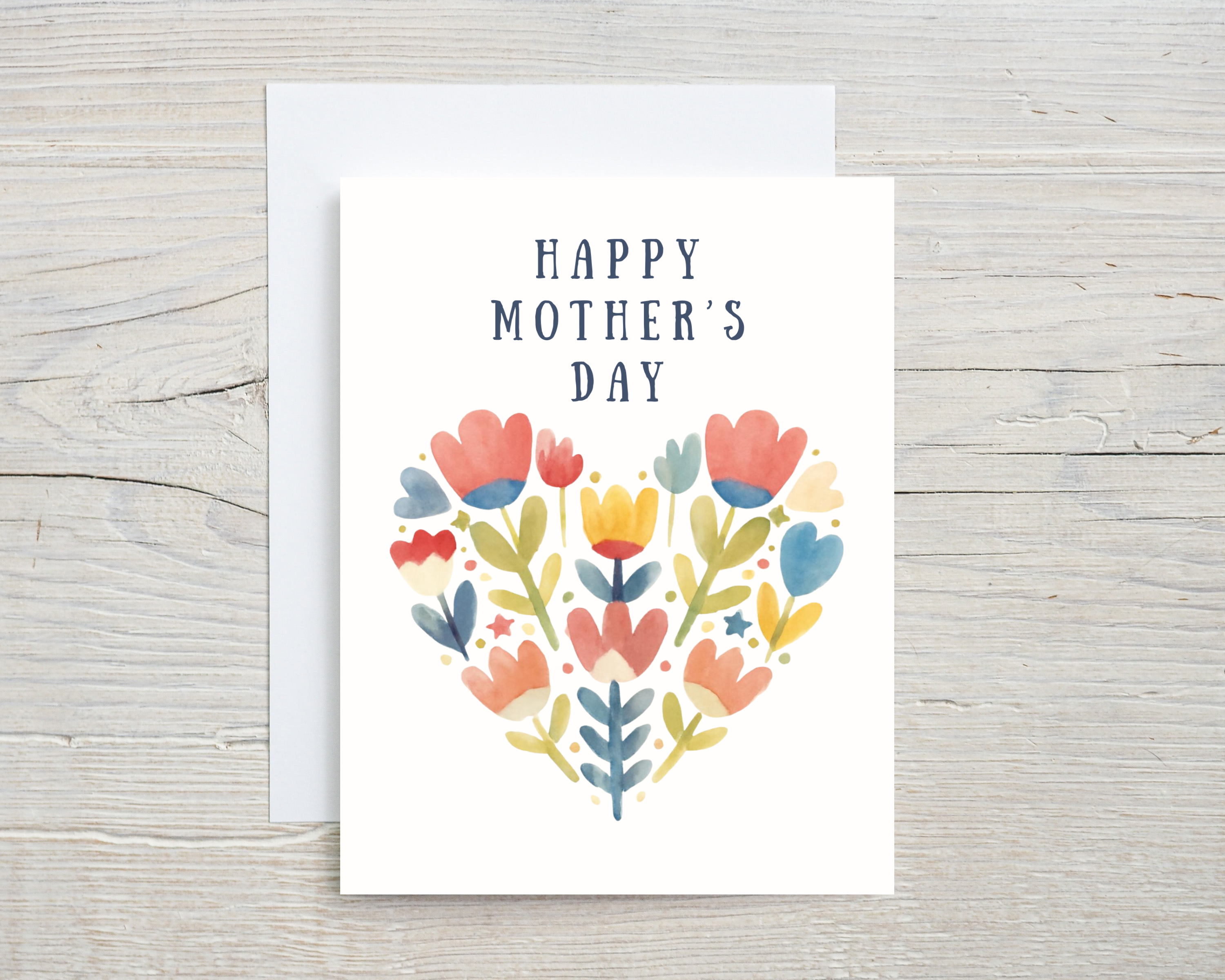 Mother's Day Card - Floral Heart