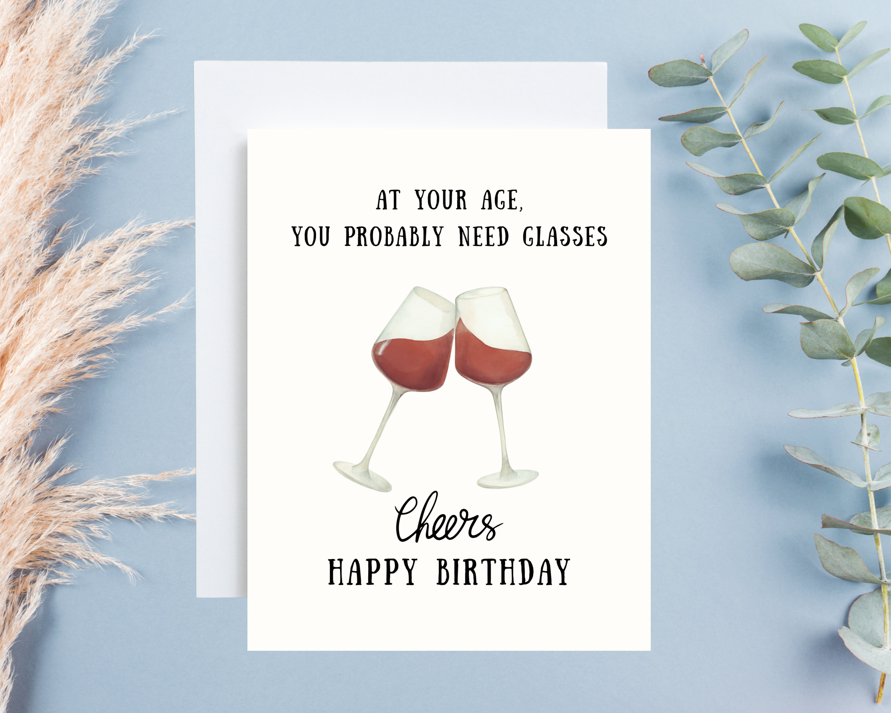 Birthday Card - Wine Glasses