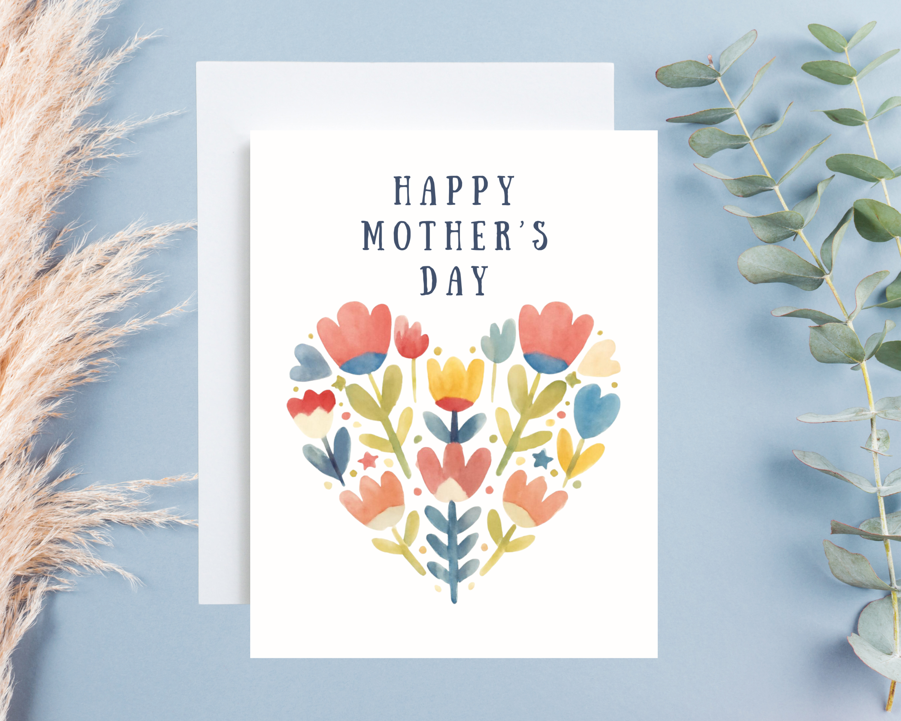 Mother's Day Card - Floral Heart