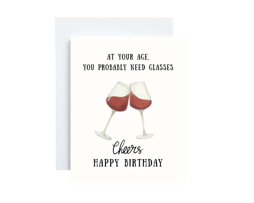 Birthday Card - Wine Glasses